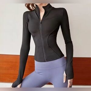 Black Zip-Up Athletic Jacket